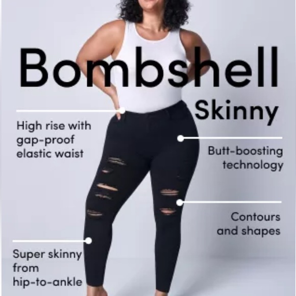 Torrid bombshell skinny distressed jeans size 16 - Picture 1 of 6